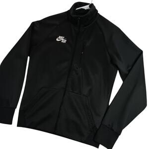 Nike Air Crossover Warm Up Track Jacket Men Small Black Zip Hood Mock Neck Train